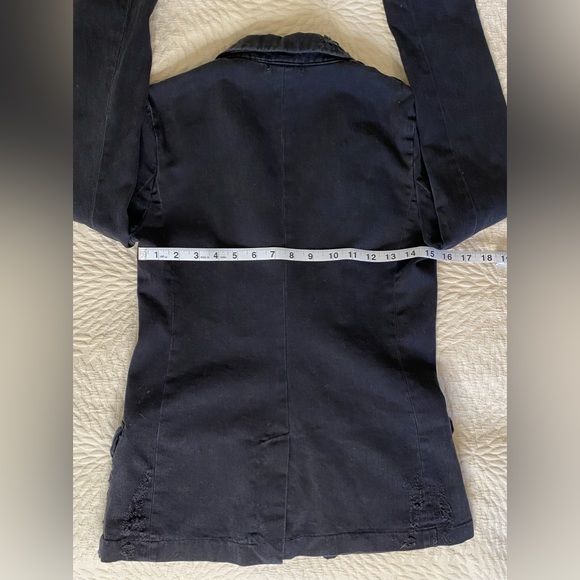 Carmar Black Distressed Blazer size small - Picture 6 of 7